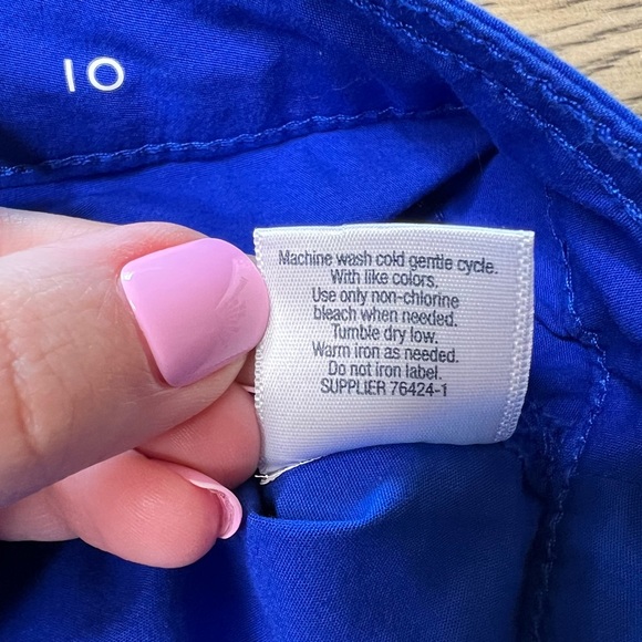 St. John’s Bay Two Pairs Embroidered Drawstring Shorts Khaki/Blue, Women’s 10 - Picture 13 of 13